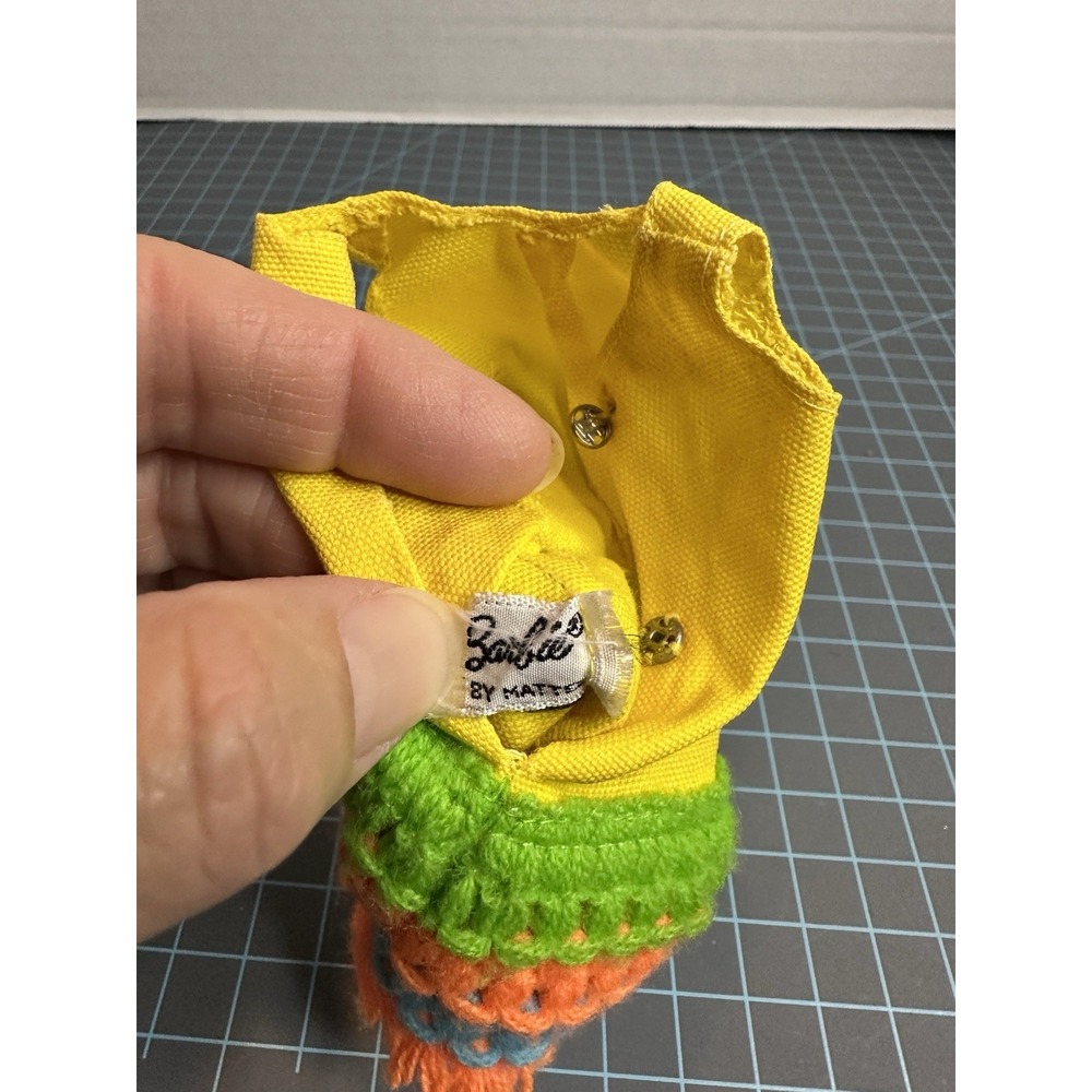 Vintage 1970 Barbie Fashion #1454 Loop Scoop Yellow Dress- RARE - Picture 5 of 5